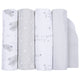 4-Pack Baby Neutral Lamb Flannel Receiving Blankets-Gerber Childrenswear Wholesale