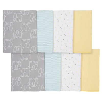 8-Pack Baby Neutral Elephant Burp Cloths-Gerber Childrenswear Wholesale