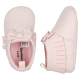 Baby Girls Pink Fringe Faux Suede Shoes-Gerber Childrenswear Wholesale