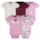 5-Pack Baby Girls Lavender Garden Onesies® Bodysuits-Gerber Childrenswear Wholesale