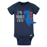 5-Pack Baby Boys Dino Short Sleeve Onesies Bodysuits-Gerber Childrenswear Wholesale