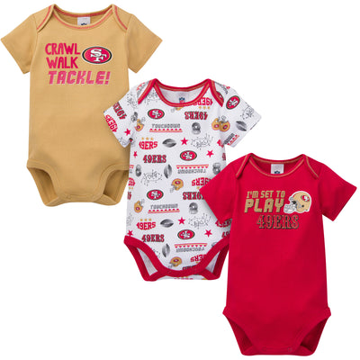 3-Pack Baby Boys 49Ers Short Sleeve Bodysuits-Gerber Childrenswear Wholesale