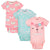 3-Pack Baby Girls Fox Short Sleeve Onesies® Brand Bodysuits-Gerber Childrenswear Wholesale