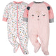 2-Pack Baby Girls Bear Sleep 'N Plays-Gerber Childrenswear Wholesale