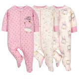 3-Pack Baby Girls Princess Sleep 'N Plays-Gerber Childrenswear Wholesale