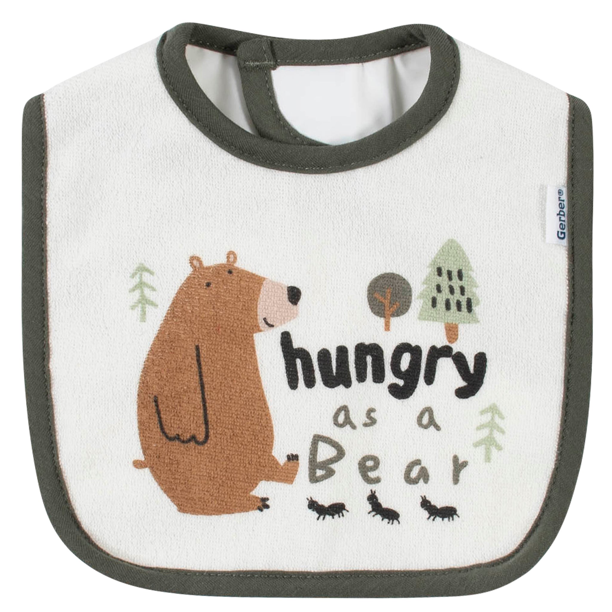 7-Piece Baby Neutral Bear Terry Bibs & Terry Burp Cloths Set-Gerber Childrenswear Wholesale