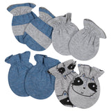 4-Pack Baby Boys Raccoon No Scratch Mittens-Gerber Childrenswear Wholesale