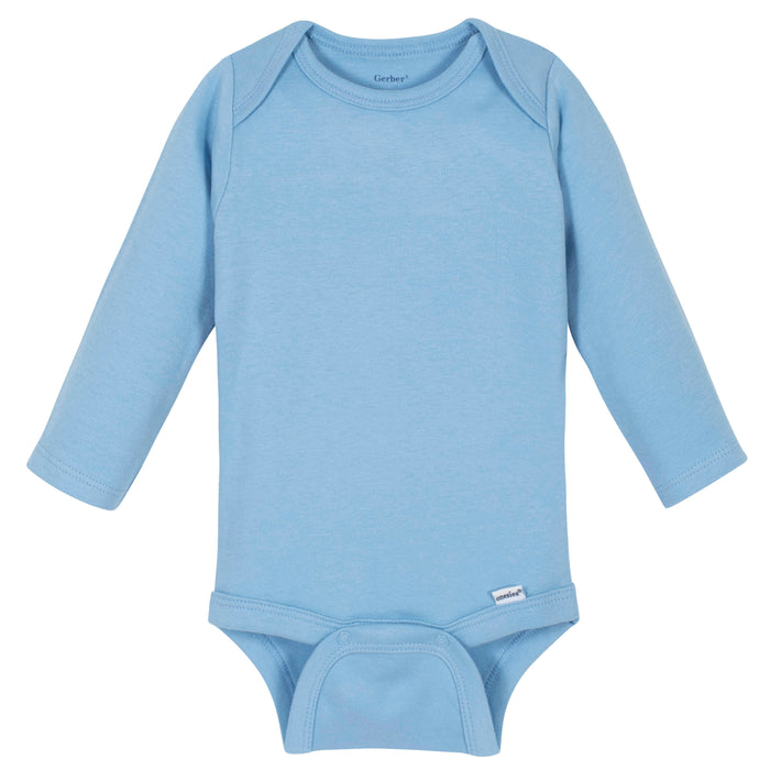 Premium Long Sleeve Onesies® Bodysuit in Light Blue-Gerber Childrenswear Wholesale