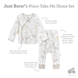 2-Piece Baby Neutral Natural Leaves Take Me Home Set-Gerber Childrenswear Wholesale