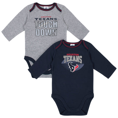Baby Boys Houston Texans Long Sleeve Bodysuits, 2-pack-Gerber Childrenswear Wholesale