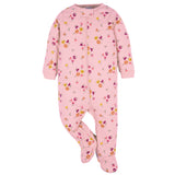 4-Pack Baby Girls Floral Fox Sleep 'N Plays-Gerber Childrenswear Wholesale