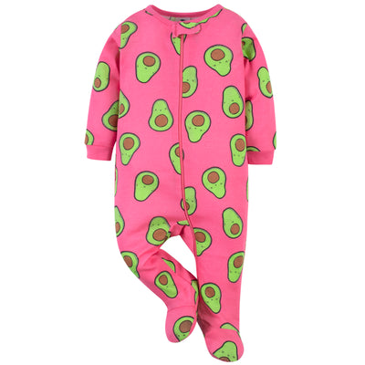 Baby Pink Avocado Sleep 'N Play-Gerber Childrenswear Wholesale
