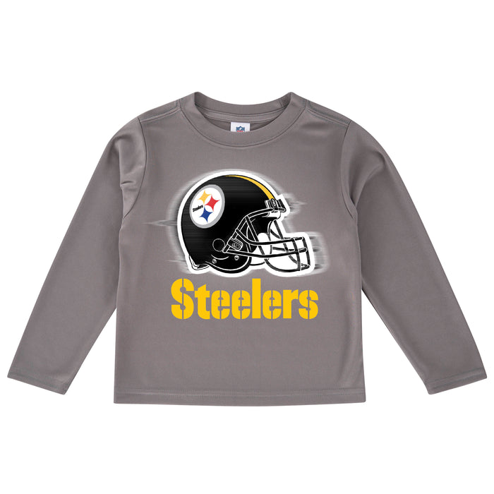 Pittsburgh Steelers Toddler Boys' Long Sleeve Logo Tee-Gerber Childrenswear Wholesale