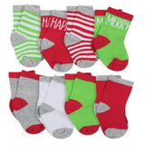 8-Pack Holiday Jersey Crew Wiggle Proof Socks-Gerber Childrenswear Wholesale
