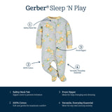 Baby Girls Golden Flowers Sleep 'N Play-Gerber Childrenswear Wholesale