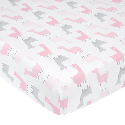 Baby Girls Pink Llama Ombre Printed Sheet-Gerber Childrenswear Wholesale