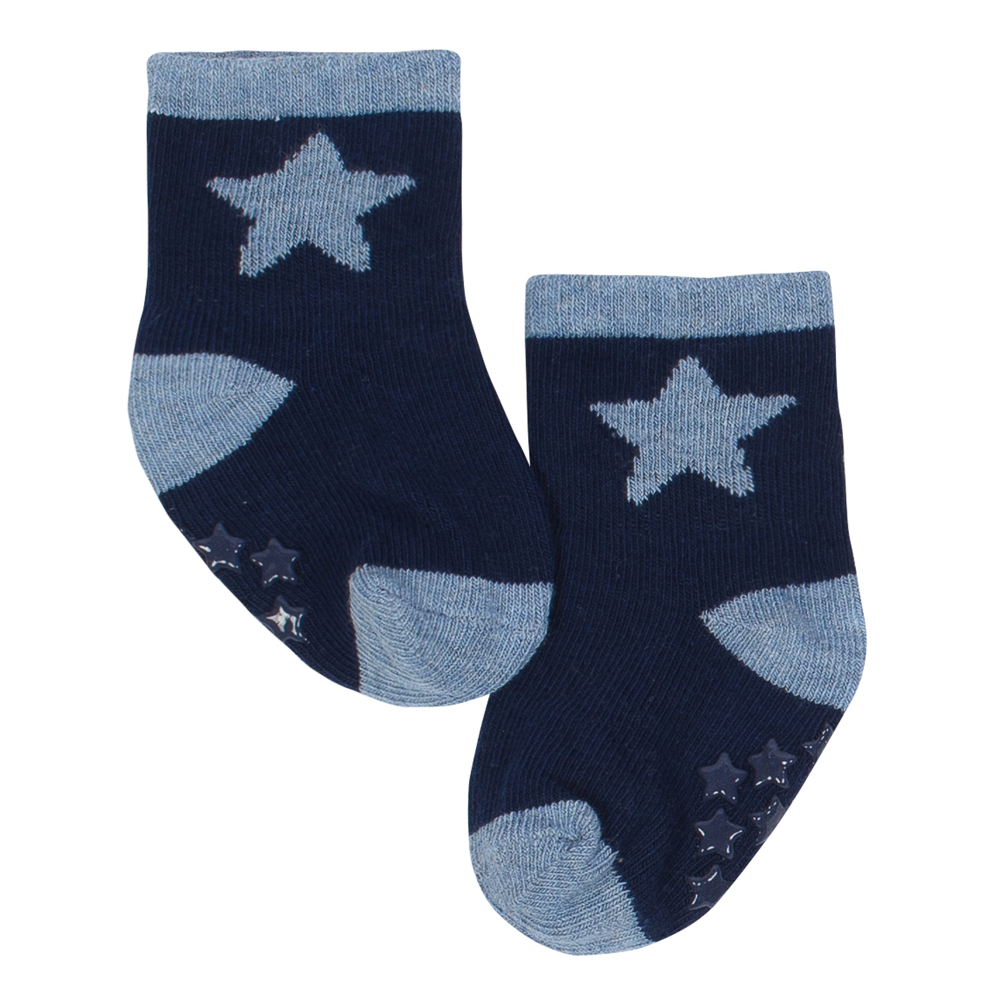 Just Born® 6-Pack Baby Boys Space Organic Wiggle Proof Bootie Socks-Gerber Childrenswear Wholesale