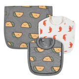 2-Piece Baby Neutral Taco Bibs & Burp Set-Gerber Childrenswear Wholesale