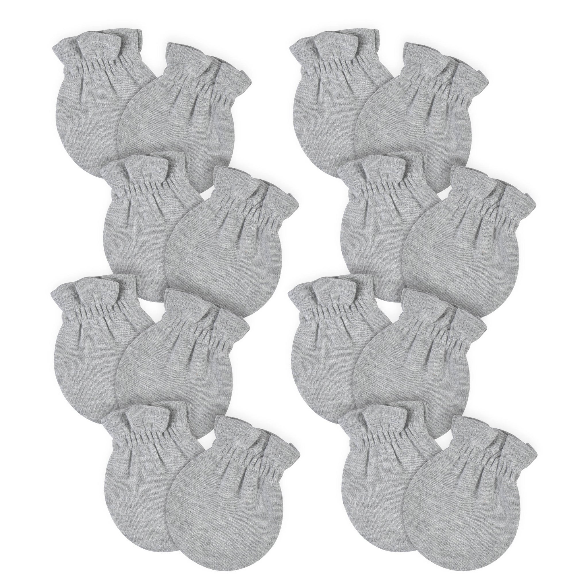 8-Pack Baby Gray Heather No Scratch Mittens-Gerber Childrenswear Wholesale