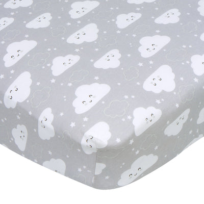Baby Neutral Clouds Fitted Crib Sheet-Gerber Childrenswear Wholesale