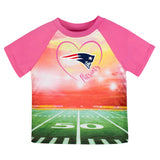 New England Patriots Toddler Girls Short Sleeve Tee Shirt-Gerber Childrenswear Wholesale