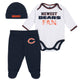 Baby Boys Chicago Bears 3-Piece Bodysuit, Pant and Cap Set-Gerber Childrenswear Wholesale