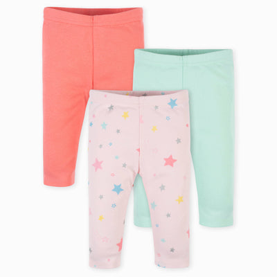 3-Pack Baby Girls Stars & Pastels Pants-Gerber Childrenswear Wholesale