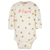 2-Pack Organic Baby Girls Loved Long Sleeve Onesies® Bodysuits-Gerber Childrenswear Wholesale