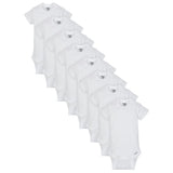 8-Pack White Short Sleeve Onesies® Bodysuits - 190 GSM-Gerber Childrenswear Wholesale