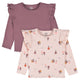 2-Pack Infant & Toddler Girls Burgundy Floral Double Ruffle Tops-Gerber Childrenswear Wholesale