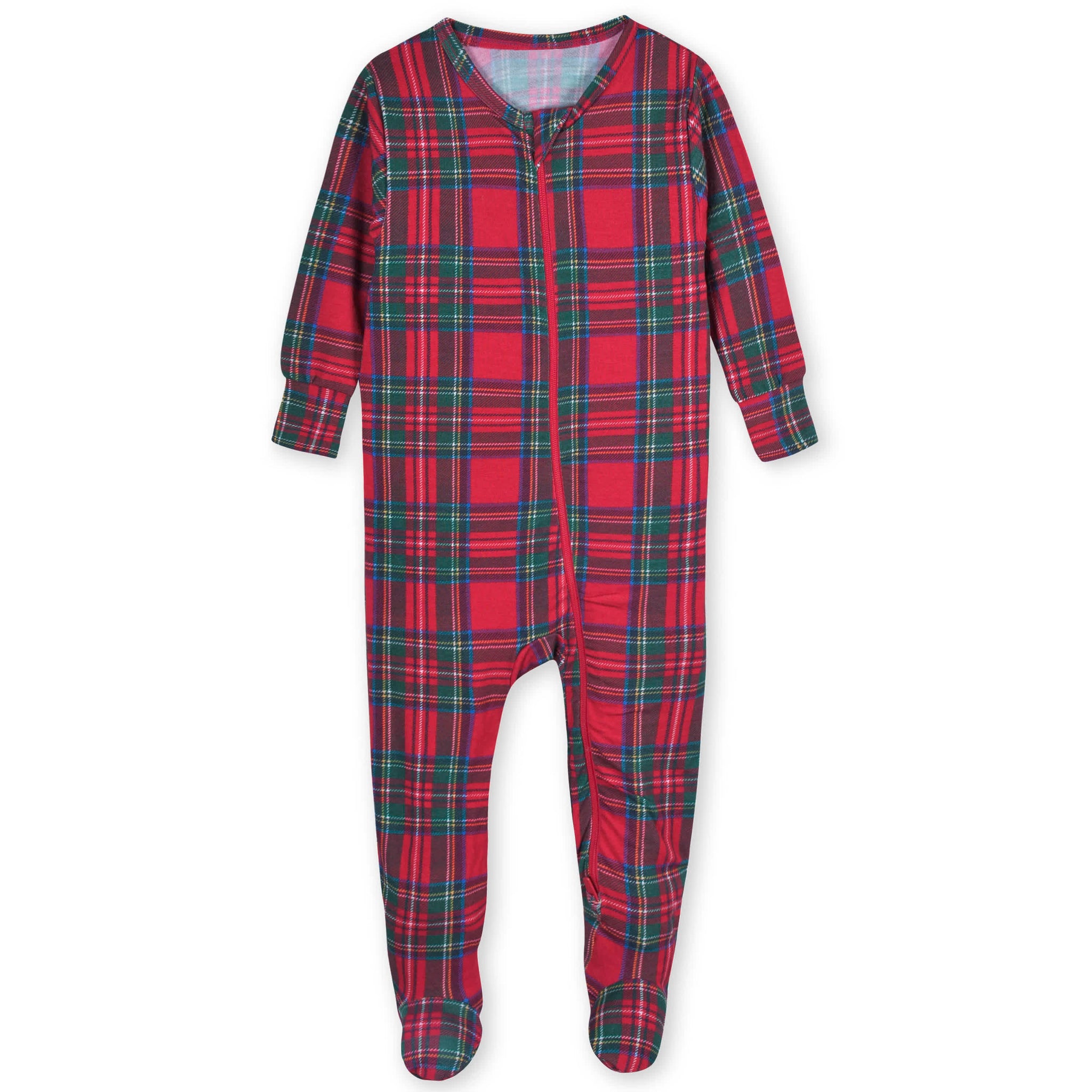 Baby Plaid About You Buttery Soft Viscose Made from Eucalyptus Snug Fit Footed Holiday Pajamas-Gerber Childrenswear Wholesale