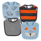 4-Pack Baby Boys Fox Dribbler Bibs-Gerber Childrenswear Wholesale