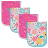 4-Pack Baby Girls Bear Terry Burpcloths-Gerber Childrenswear Wholesale