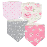 4-Pack Baby Girls Floral Bandana Bibs-Gerber Childrenswear Wholesale