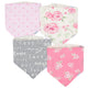 4-Pack Baby Girls Floral Bandana Bibs-Gerber Childrenswear Wholesale