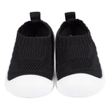 Baby Boys Black Stretchy Knit Slip-On Sneaker-Gerber Childrenswear Wholesale