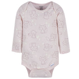 3-Pack Baby Girls Purple Woodland Long Sleeve Onesies® Bodysuits-Gerber Childrenswear Wholesale