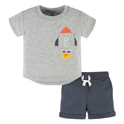2-Piece Baby & Toddler Boys Blast Off Pocket Tee & Knit Shorts Set-Gerber Childrenswear Wholesale