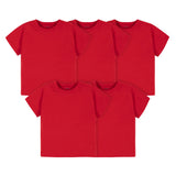 5-Pack Red Short Sleeve Premium Tees-Gerber Childrenswear Wholesale