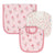 3-Piece Baby Girls Appley Sweet Bibs & Burpcloth Set-Gerber Childrenswear Wholesale