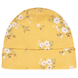 8-Piece Baby Girls Golden Floral No Scratch Mittens & Caps Set-Gerber Childrenswear Wholesale