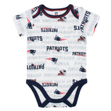 Baby Boys 3-Piece New England Patriots Bodysuit, Cap, and Bib Set-Gerber Childrenswear Wholesale