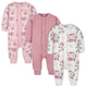 3-Pack Organic Baby Girls Flower Coveralls-Gerber Childrenswear Wholesale