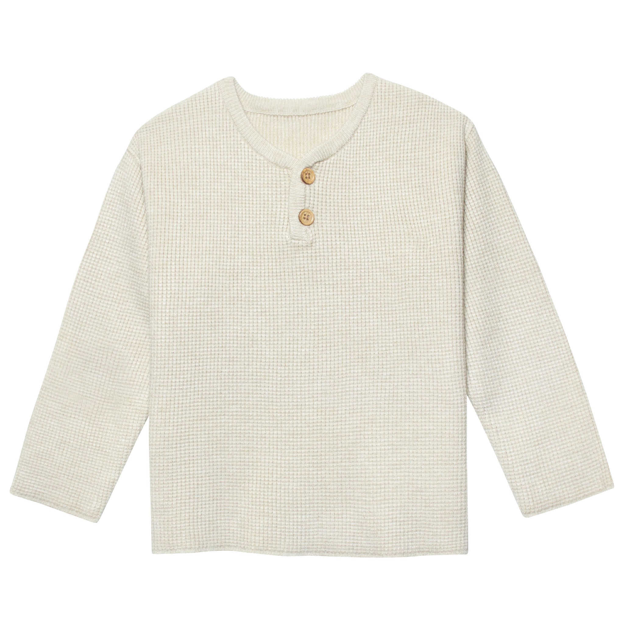 Infant & Toddler Boys Oatmeal Heather Henley Sweater-Gerber Childrenswear Wholesale