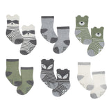 Just Born® 6-Pack Baby Boys Fox Organic Wiggle Proof Bootie Socks-Gerber Childrenswear Wholesale