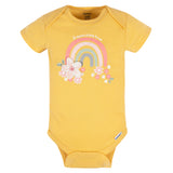5-Pack Baby Girls Golden Floral Onesies® Bodysuits-Gerber Childrenswear Wholesale