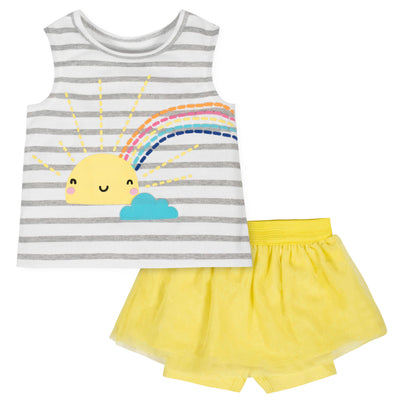 2-Piece Girls Sun Shorts Set-Gerber Childrenswear Wholesale