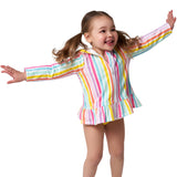 Baby & Toddler Girls Rainbow Hooded Zip Front Terry Coverup-Gerber Childrenswear Wholesale