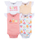 4-Pack Baby Girls Summer Sweets Sleeveless Onesies® Bodysuits-Gerber Childrenswear Wholesale