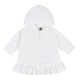 Baby & Toddler Girls White Zipper Hoodie Terry Coverup-Gerber Childrenswear Wholesale